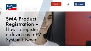 SMA Product Registration – How to register a device as a PV System Owner