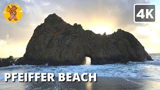 4K Pfeiffer Beach Walking Tour | Purple Sands Beach |  Binaural Sound