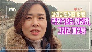 (강원도여행) 동해안 바다라이브, 폭풍속으로 회덮밥 매운탕/ 뷰티코치 장해영