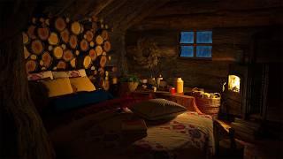 I Sleep in a Cozy Winter Hut - Relaxing Fireplace, Blizzard, Snowfall and Wind