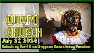 Quiapo Church Live Mass Today Saturday July 27, 2024