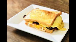 EASY Bacon & Cheese Omelet Toast Sandwich Chefatron Tutorial Review