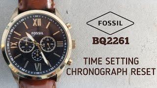 FOSSIL BQ2261 How To Setting TIME and Chronograph Hands RESET