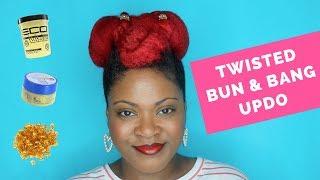 Twisted Bun on Natural Hair using Lottabody | Protective Style | Curly Corner