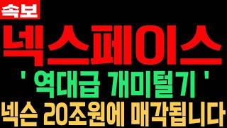 [넥스페이스 코인] NXPC - 긴급속보 역대급 개미털기 넥슨 20조원에 매각됩니다 필수시청 코미녀