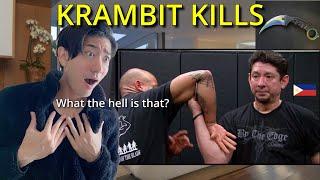 JAPANESE KARATE GUY Astonished!! / Filipino Martial Art Karambit Blade Work With Doug Marcaida