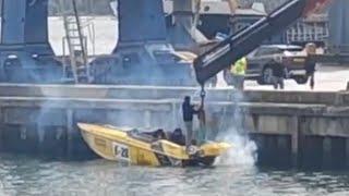 Poole Bay Classic 100 Powerboat Race set up Poole Dorset 2024