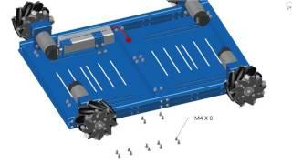 Assembly animation of the Mecanum-wheel chassis