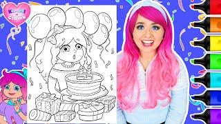 Coloring Kimmi The Clown Coloring Book Vol. 2 | Happy Birthday Cake & Balloons Coloring Page