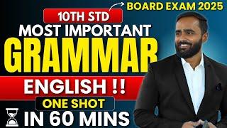 10th Std English Grammar One Shot | Important Topics for Board Exam 2025|Pradeep Giri Sir