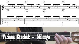 Milonga - Tatiana Stachak - guitar  (Notes+Tabs+Chords)