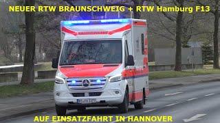 Neuer RTW BF Braunschweig + RTW BF Hamburg Kurz Nacheinander in Hannover auf Alarmfahrt in die MHH