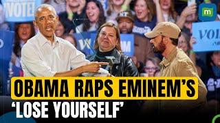 Obama Raps Eminem's 'Lose Yourself' To Energize Harris-Walz Rally In Detroit | N18G