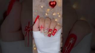 ️ Red Gel-X Christmas Nails Full Prep And Nail Art Tutorial 