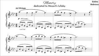 Galina Bobrova «Memory» dedicated to Mozart's lullaby for piano