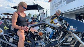 Rider CRASHES! Pro Fuel Nitro Harley Eliminations From Rockingham Dragway