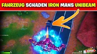 Füge Fahrzeugen Schaden mit Iron Mans Unibeam zu während du fliegst Fortnite Ich bin Iron Man Aufgab