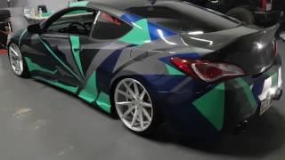 Hyundai Genesis coupe abstract art car. Custom installation by @ckwraps Miami