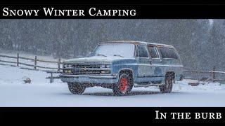 Merry Christmas! Snow camping in my old Suburban