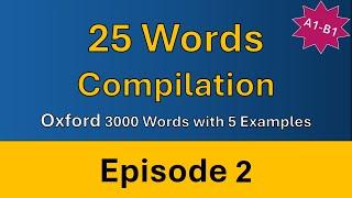 Oxford 3000 Words with 5 Examples | 25 words compilation : Episode 2