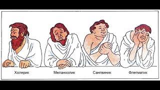 Основные типы темперамента человека - холерик, сангвиник, флегматик, меланхолик.