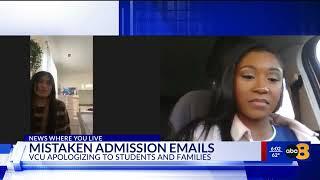 Mother reacts after VCU apologizes for mistakenly sending acceptance emails to prospective students