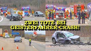 +++ ZWEI TOTE BEI GEISTERFAHRER-CRASH AUF A6 +++ GROSSES TRÜMMERFELD | GROSSEINSATZ DER FEUERWEHR