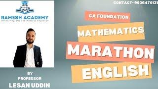 CA Foundation Mathematics Marathon Class | Complete Revision | CA Foundation 2024 | By Lesan Uddin