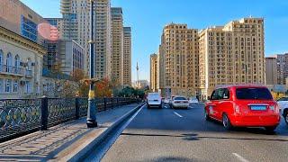 Accompanied by music - Driving in Baku - Downtown | Azerbaijan (December 1, 2021) 4k Ultra HD