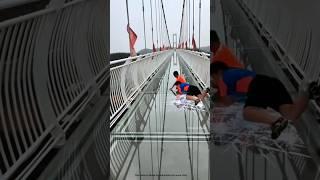 China’s Cracking Glass Bridge Shocks Tourists #shortsvideo