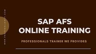 Sap AFS Online Training by professional trainer  | proexcellency