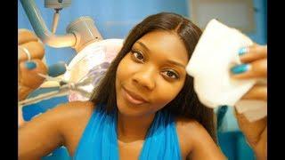 ASMR NURSE ROLEPLAY (Whispering, glove sounds, tweezing, stitching)