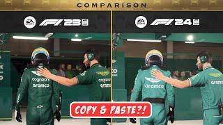 Just Copy & Paste?!  F1 2023 vs F1 2024 Comparison  Gameplay, Pit Stop & Animation | 4K