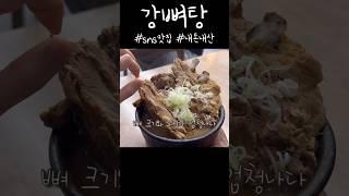 인천 sns맛집 광고 내가 직접 다녀왔다 #내돈내산 송도에 위치한 강뼈탕 과연 맛도 크기만큼 엄청날까?! #먹방브이로그 #shorts