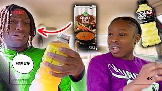 Replacing My Boyfriend GATORADE With CHICKEN BROTH! ( EXTREME REACTION ) 