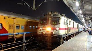 BZA WAP7 with 17221 Kakinada LTT Mumbai Express Train Arrival Secunderabad Junction Railway Station