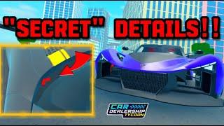 SECRET CAR DETAILS YOU NEVER NOTICED IN Car dealership tycoon!! | Mird CDT