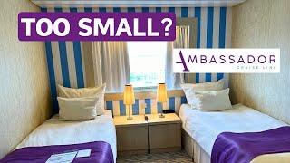 Ambassador Cruise Line - Ambition Oceanview Cabin Tour and Review, Cabin 9208