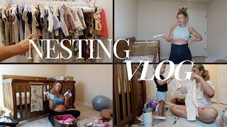 NESTING VLOG! organizing nursery + packing hospital bag for baby #2