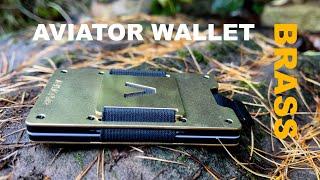 Aviator Slide ONE: The Ultimate EDC Slim Wallet in Stonewashed Brass