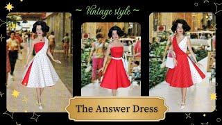 How To Sew A Vintage Doll Dress / 1950's Wrap Dress Design / VDC Club Grace Answer Dress Pattern