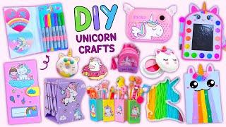 10 DIY UNICORN CRAFTS - Unicorn School Supplies - Stickers - Pop It - Room Decor and more...