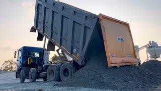 New Tata prima dumping truck unloading| JCB lorry lover