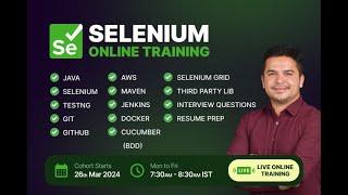 Selenium Online Training From Scratch - Starting From 26th March 2024