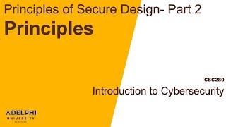 Secure Design - Principles