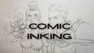 Inking Creator owned comic Burst Code