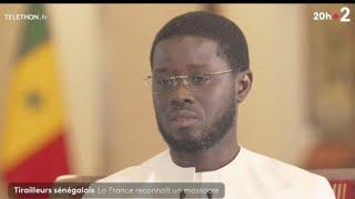 Pr Diomaye Faye sur France 2 l'interview sur le massacre de Thiaroye