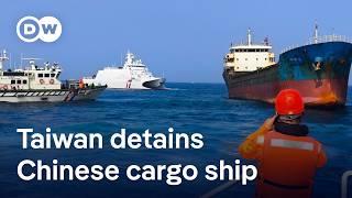 Taiwan detains Chinese-crewed cargo ship over suspicions of undersea cable sabotage | DW News