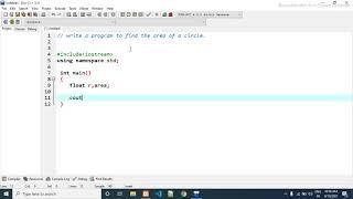 C++ Program to Find the Area of a Circle using Radius ( User Input )