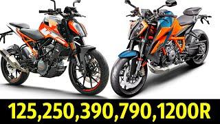  Вся Линейка KTM Duke - 125 ,200 ,250 ,390 ,690 ,790 ,990 ,1290 R !